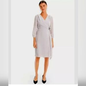 NWT J. Crew Velvet Wrap Dress Women’s Size 10 Silver Grey